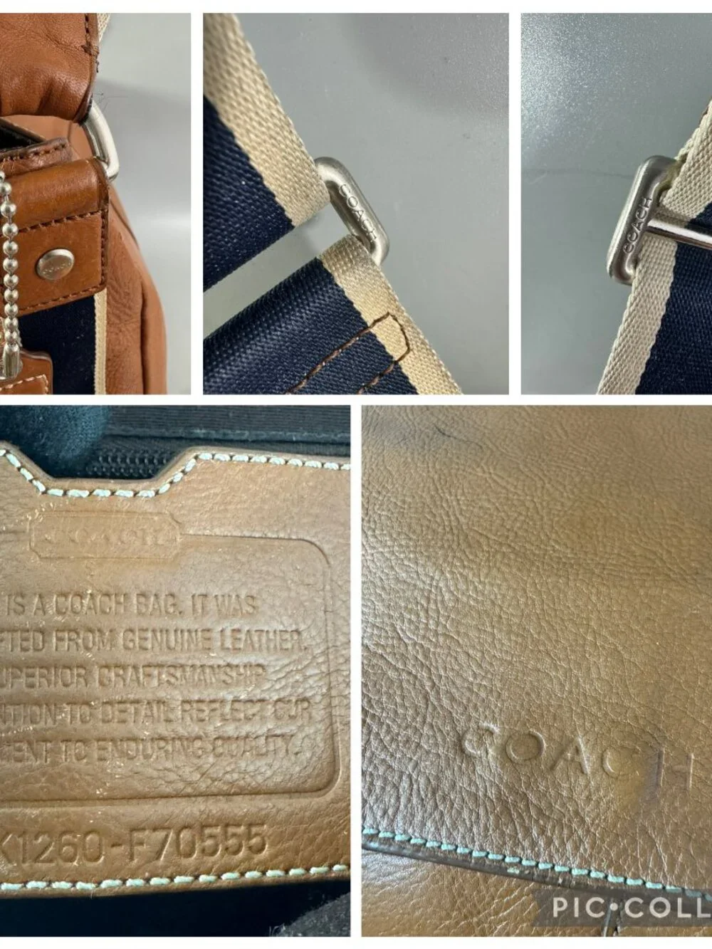 Authentic Coach F70555 Brown Leather Messenger Bag